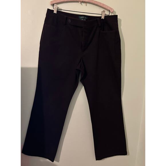 Lauren Ralph Lauren Adelle Pants Women’s Sz 16 Brown Straight Leg Work Career - Picture 3 of 13
